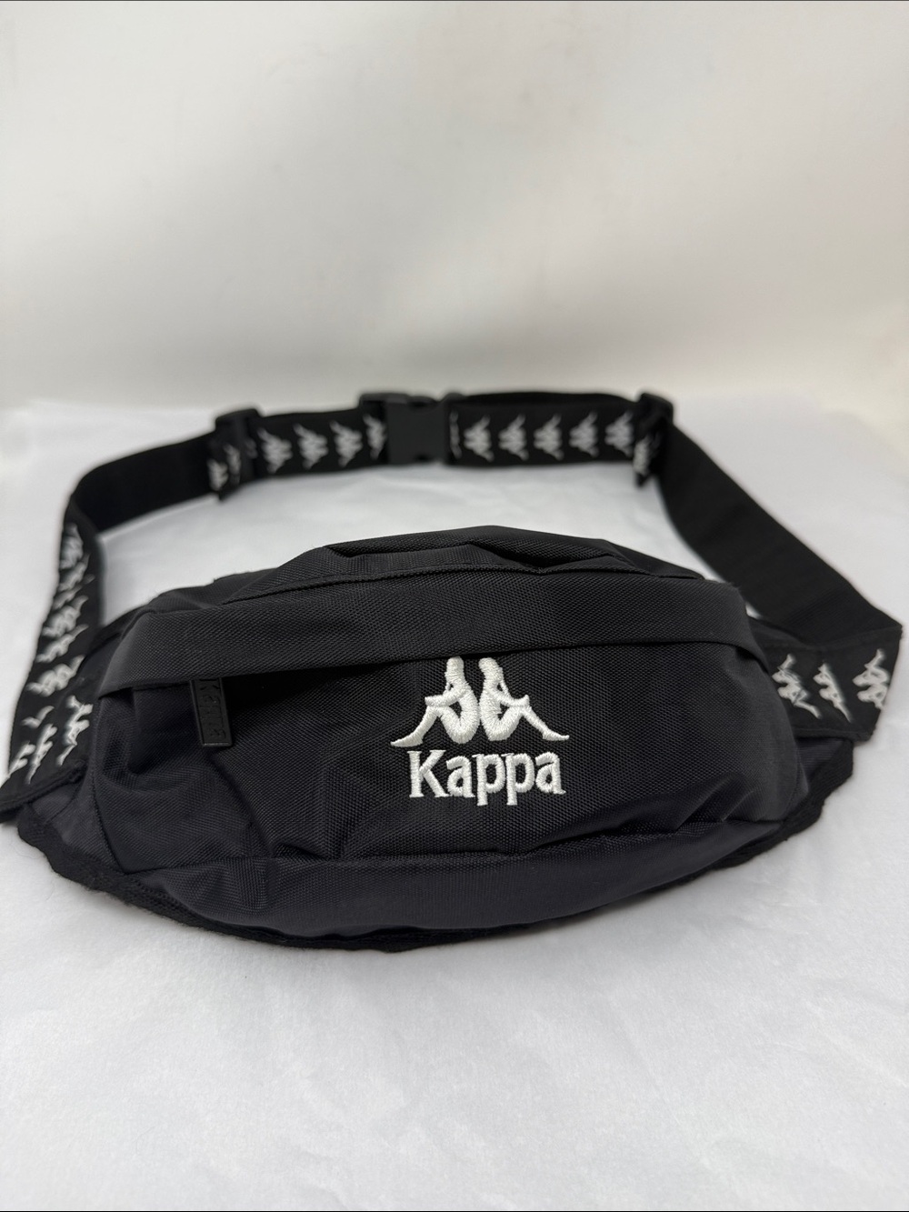 Kappa Black 222 Banda Anais Fanny Waist Pack Sling Crossbody Bum Bag Unisex